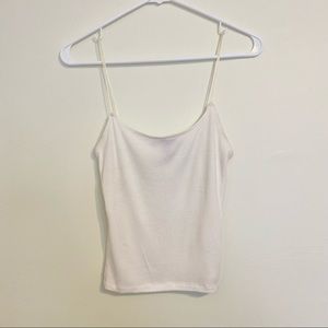 Forever 21 Ribbed White Tank Top